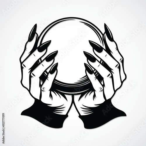 Mystic Crystal Ball in Hands - Vector File

Monochrome vector of hands holding a crystal ball, symbolizing mystery and fortune telling. Ideal for themes related to mysticism and the occult.