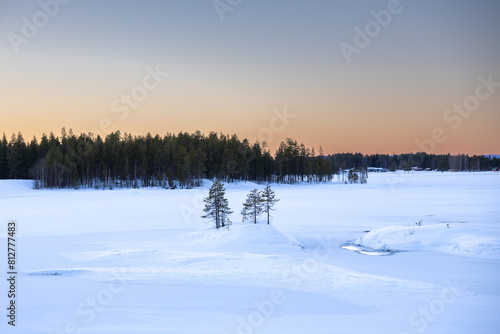 frozen lake in north sweden