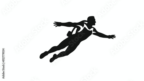 Black and white graphic diving logo template with d