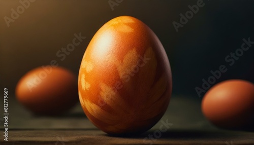 painted orange easter egg isolated
