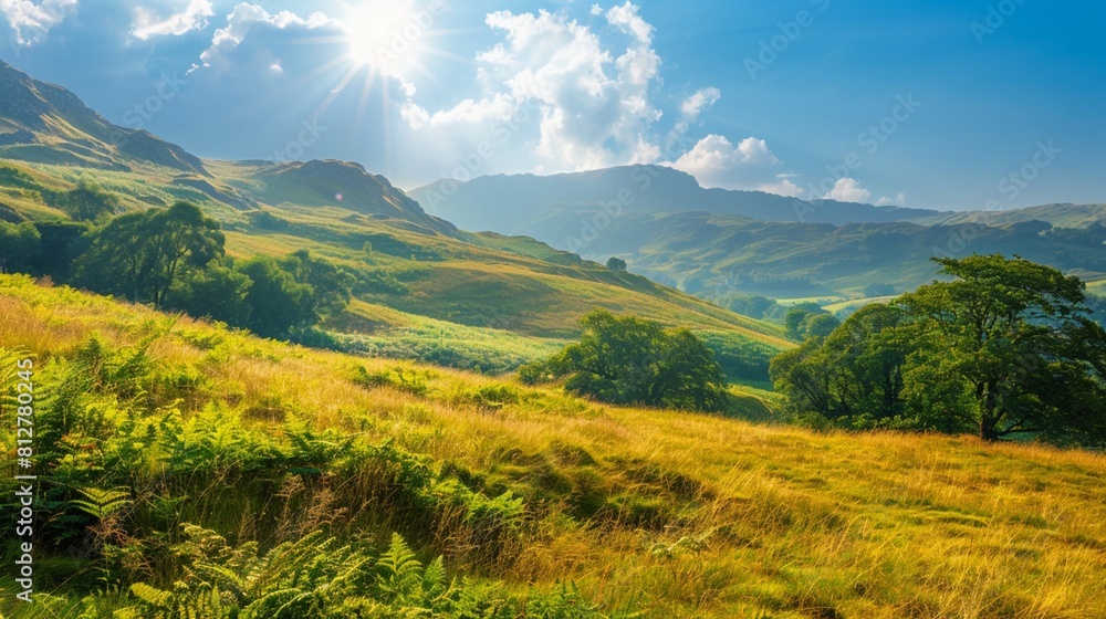 landscape with mountains and clouds