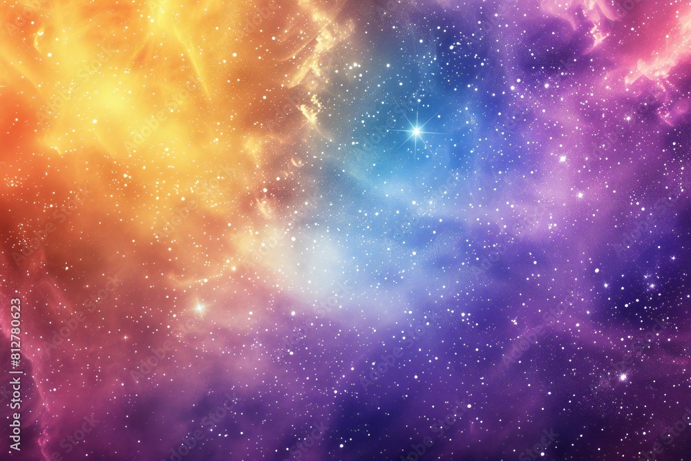 Depicting a  colorful background showing space and stars, high quality, high resolution