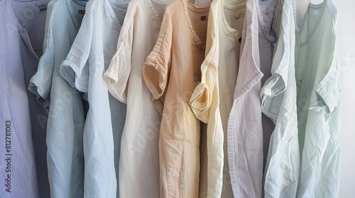 Variety of Casual and Stylish V-Neck Linen Shirts– Summery Aesthetic in Pastel and Neutral Shades