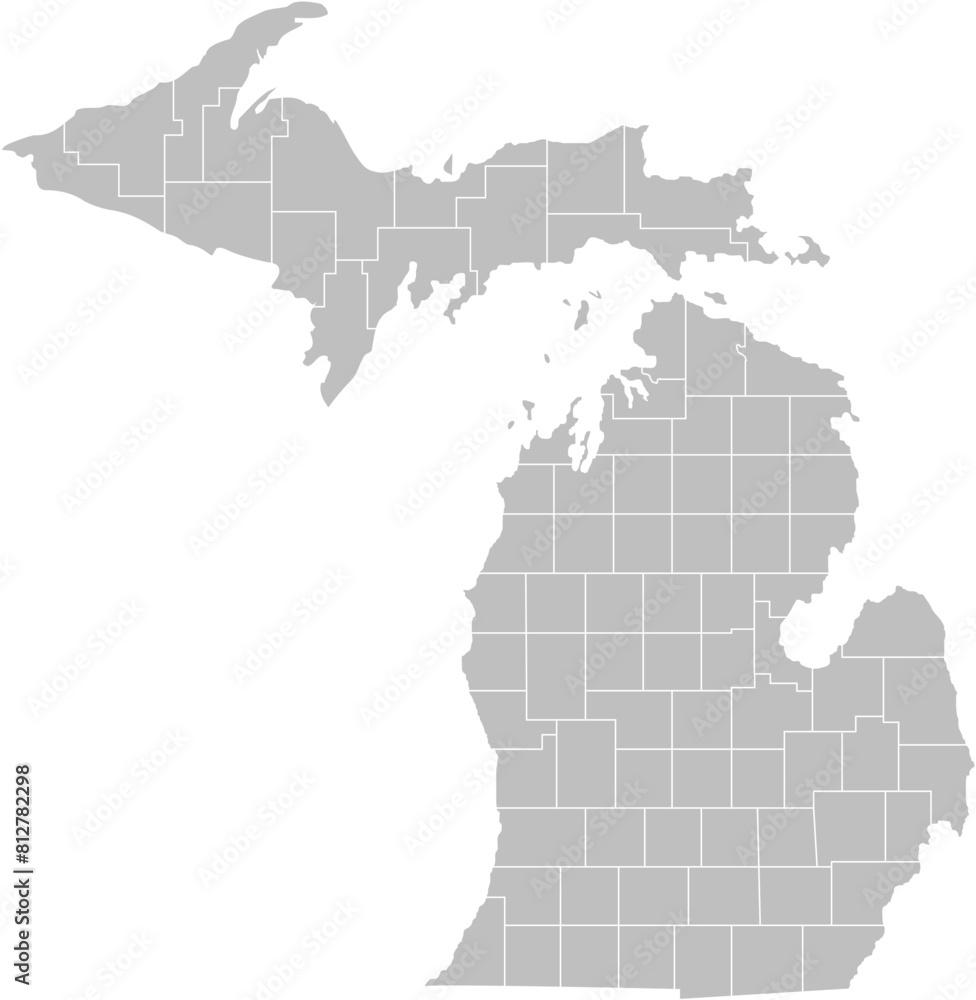 Fototapeta premium Michigan state of USA. Michigan territory. States of America territory on white background. Separate states. Vector illustration