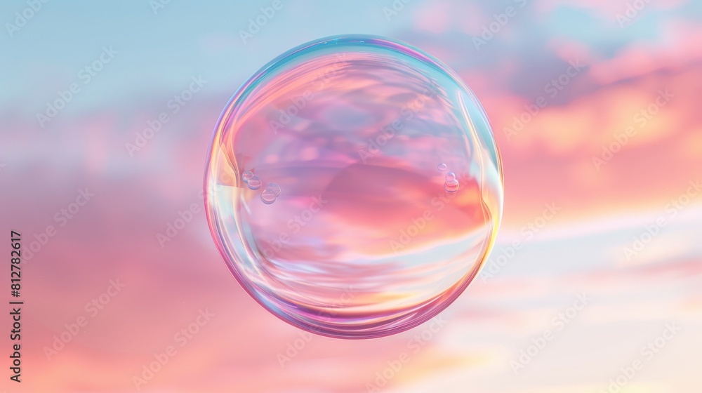 A 3D rendering of a bubble with a modern background design. A 3D rendering of a bubble with a modern background design.