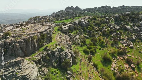 Landscape of the Torcal de Antequera nature reserve in, Andalusia, Spain photo