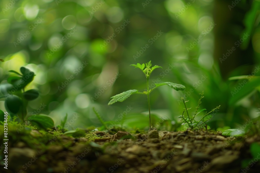 Close-up of a tiny plant emerging from the soil. Growth and nature concept. Close-up of a tiny plant emerging from the soil. Growth and nature concept.