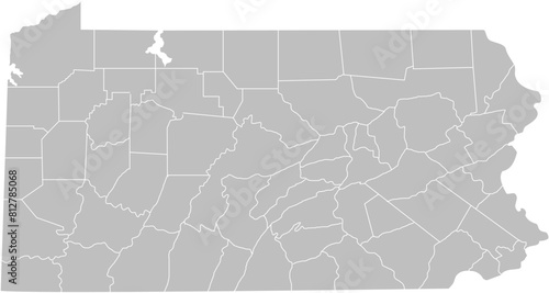 Pennsylvania state of USA. Pennsylvania territory. States of America territory on white background. Separate states. Vector illustration