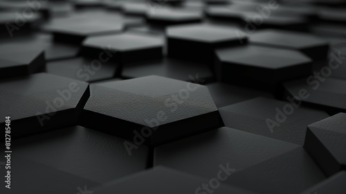 An abstract hexagon geometry background with six angles in front  rendered in 3D.