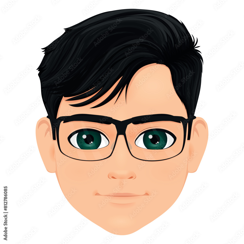charismatic black hair young boy head charismatic black hair young boy head