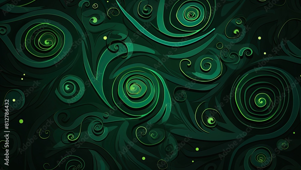 Mystical Emerald: Abstract Swirl Pattern with Dreamy, Ethereal Green Hues Mystical Emerald: Abstract Swirl Pattern with Dreamy, Ethereal Green Hues