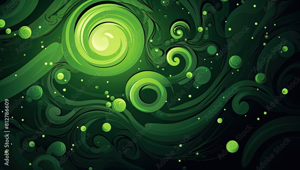 Mystical Emerald: Abstract Swirl Pattern with Dreamy, Ethereal Green Hues