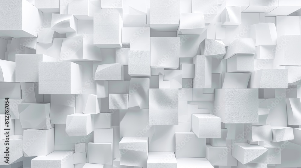 A white graphic design with an abstract cube background. A white graphic design with an abstract cube background.