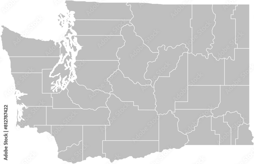 Obraz premium Washington state of USA. Washington territory. States of America territory on white background. Separate states. Vector illustration