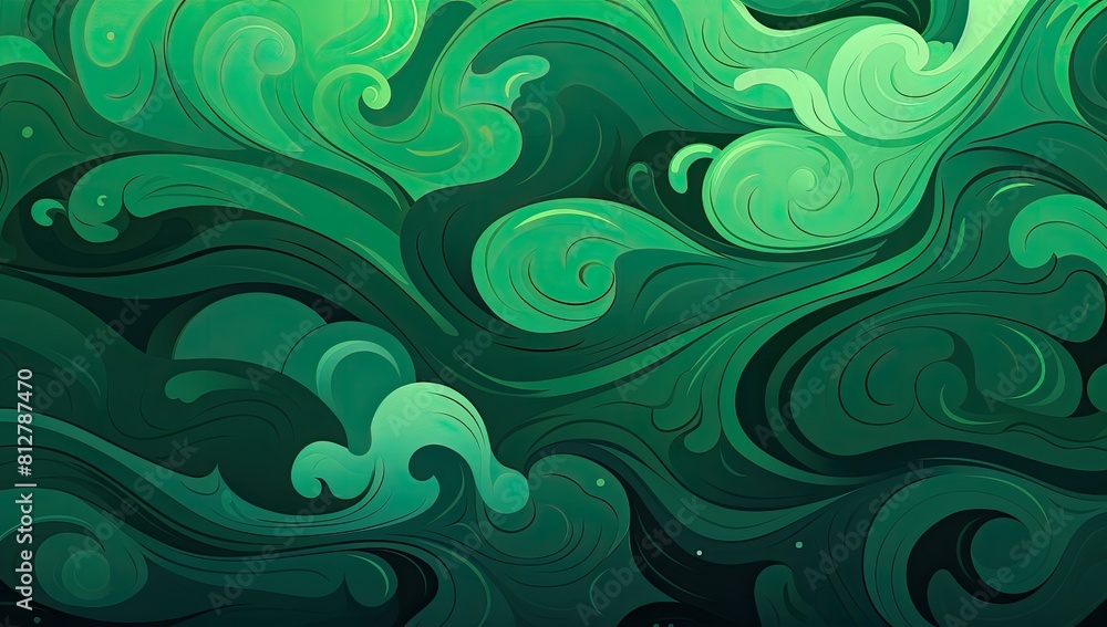Enchanting Greens: Swirling Pattern Illuminated with Radiant Glow Enchanting Greens: Swirling Pattern Illuminated with Radiant Glow