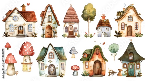 Enchanting Fairytale Cottages and Mushroom Homes in a Whimsical Woodland Landscape