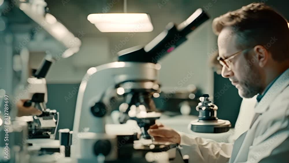 Scientist Examining Specimens Under Microscope Generative AI Scientist Examining Specimens Under Microscope Generative AI