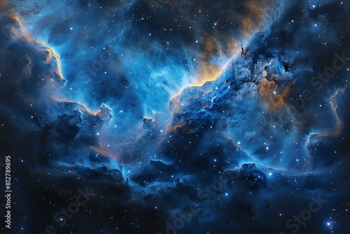 Featuring a the nebula has been placed in the blue light, high quality, high resolution photo