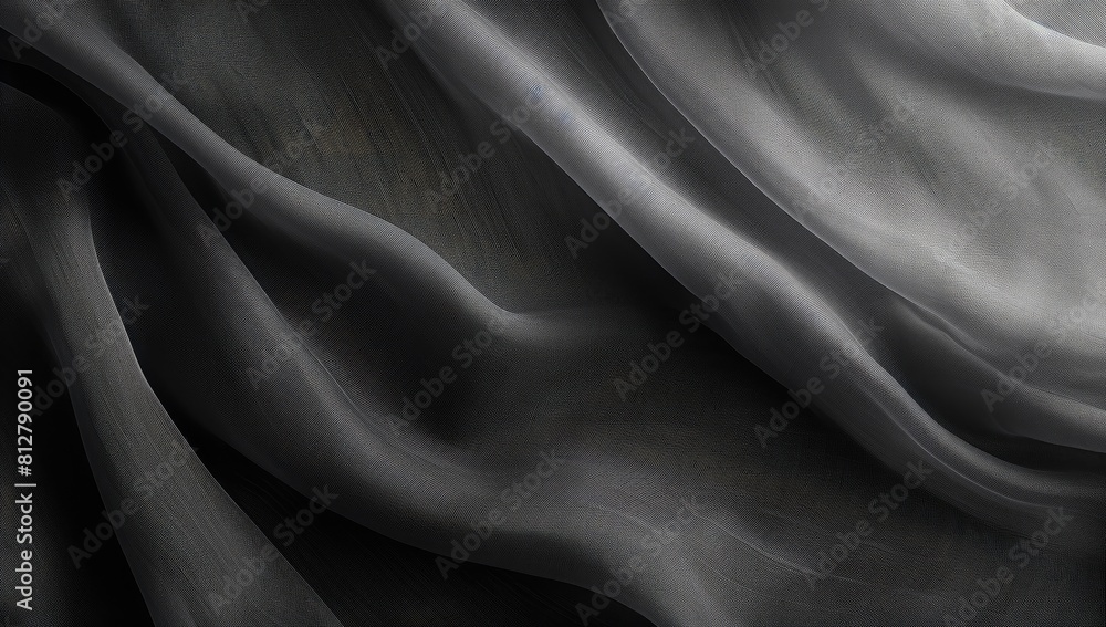 Fototapeta premium Weathered Elegance: Aged Black Fabric with Delicate Line and Swirl Pattern
