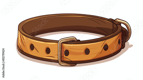 Brown dog collar isolated on white background - fla photo