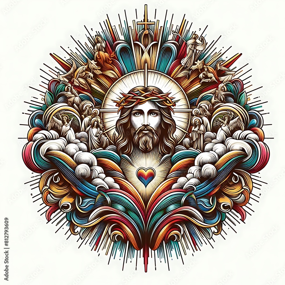 A drawing of a jesus christ with a crown of thorns image art harmony illustrator illustrator. A drawing of a jesus christ with a crown of thorns image art harmony illustrator illustrator.