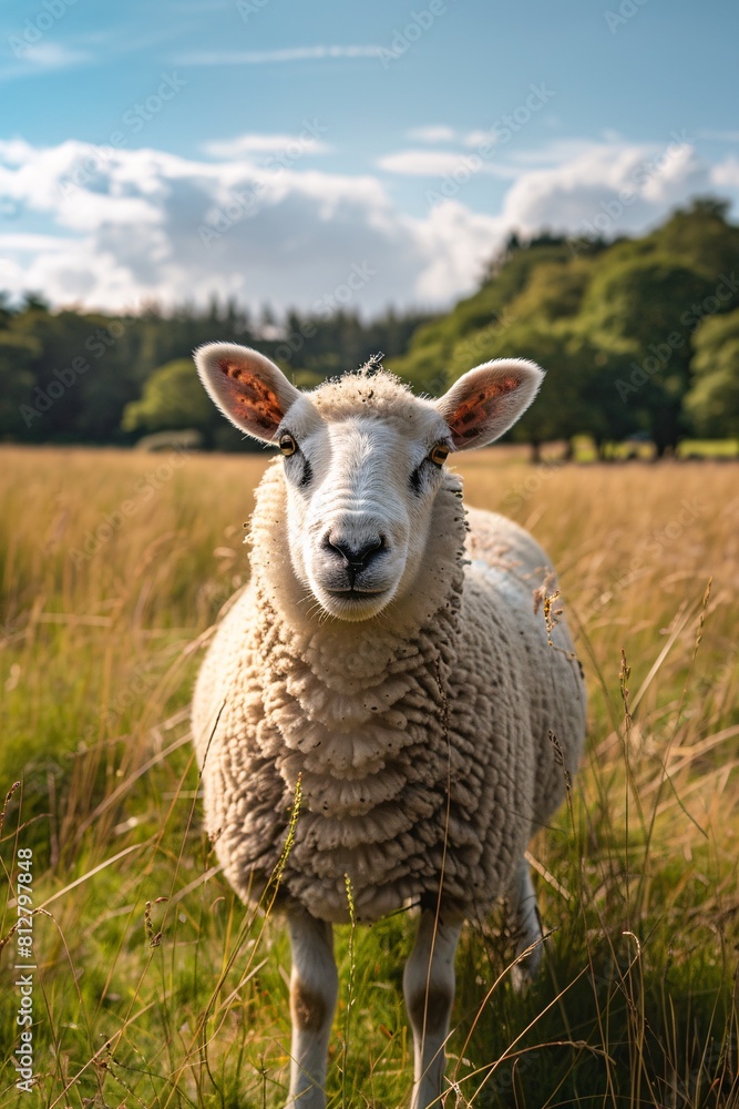 Serene Rural Landscape with Sheep Serene Rural Landscape with Sheep