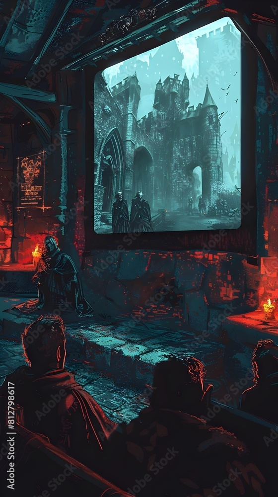 Haunting Medieval Castle Ruins Shrouded in Mysterious Mist and Smoke Haunting Medieval Castle Ruins Shrouded in Mysterious Mist and Smoke