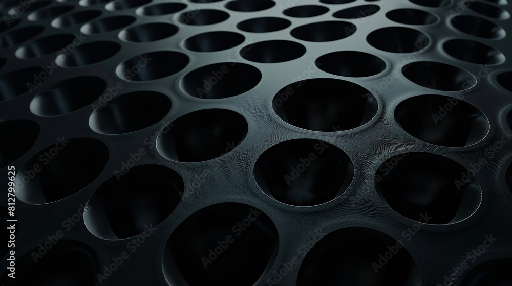 Black background of circle pattern texture : Generative AI Black background of circle pattern texture : Generative AI