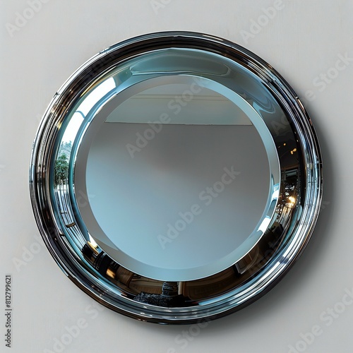 Featuring a concave mirror , isolated on white background , high quality, high resolution photo