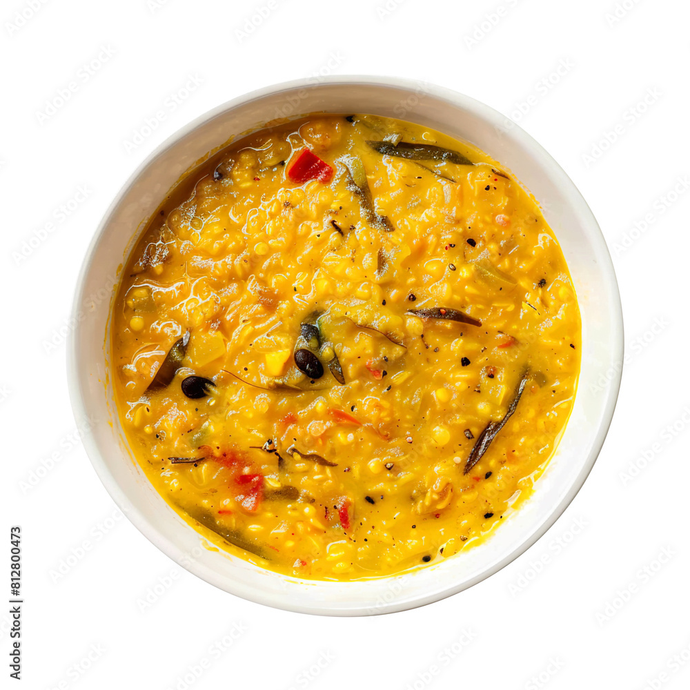 Delicious dal khichadi in a bowl top view isolated on transparent background Remove png, Pen tool