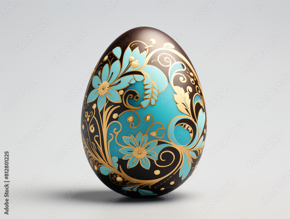 easter egg flat design side view intricate details theme 3D render Monochromatic Color Scheme easter egg flat design side view intricate details theme 3D render Monochromatic Color Scheme