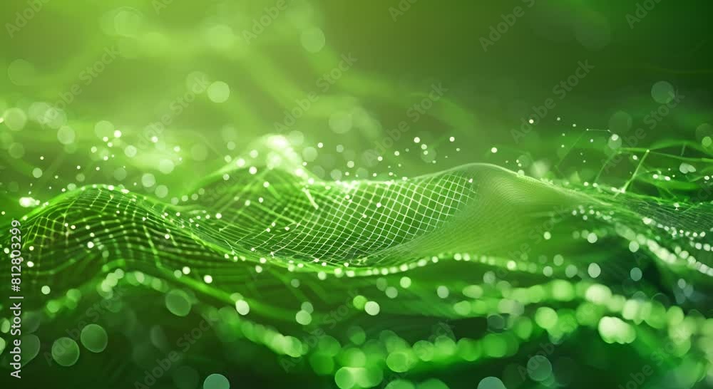 Dynamic Green Waves Illustrating Digital Motion, Emerald Green Dynamic Green Waves Illustrating Digital Motion, Emerald Green