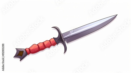 Sword knight weapon cartoon vector icon illustration weapon object icon concept isolated flat 