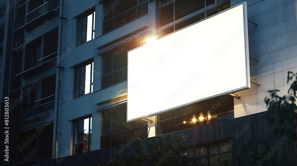 big white or empty billboard on apartment block side wall your content here poster mock up : Generative AI big white or empty billboard on apartment block side wall your content here poster mock up : Generative AI