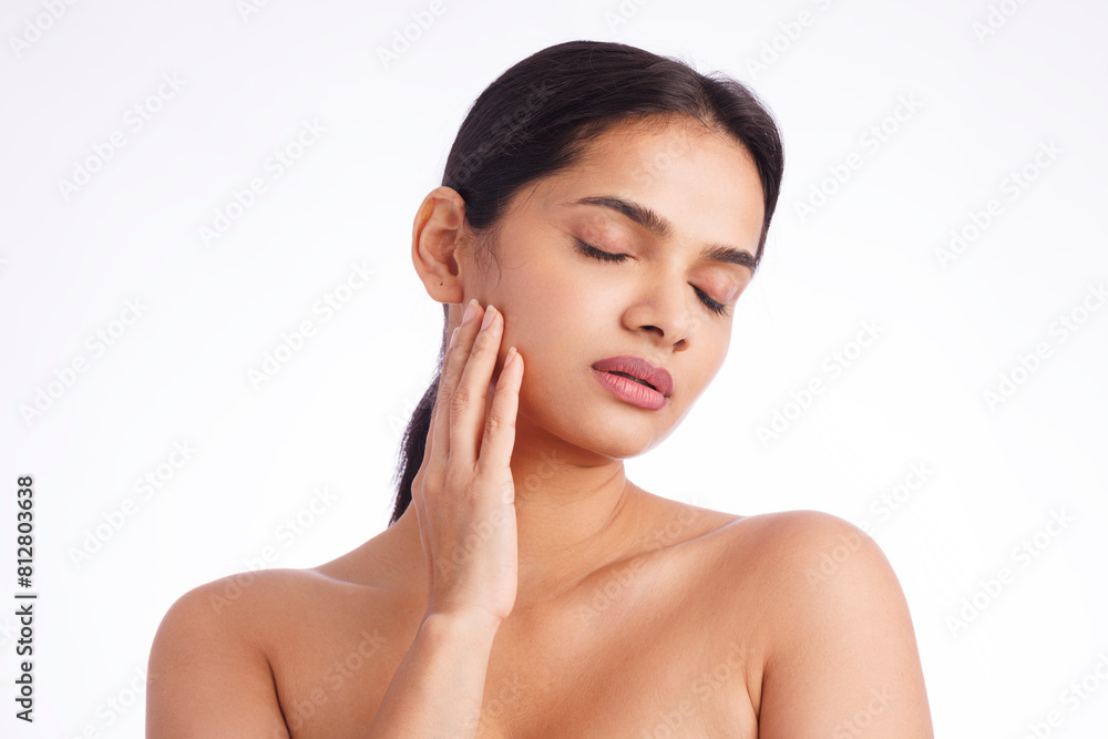Pretty Indian woman portrait on white Pretty Indian woman portrait on white