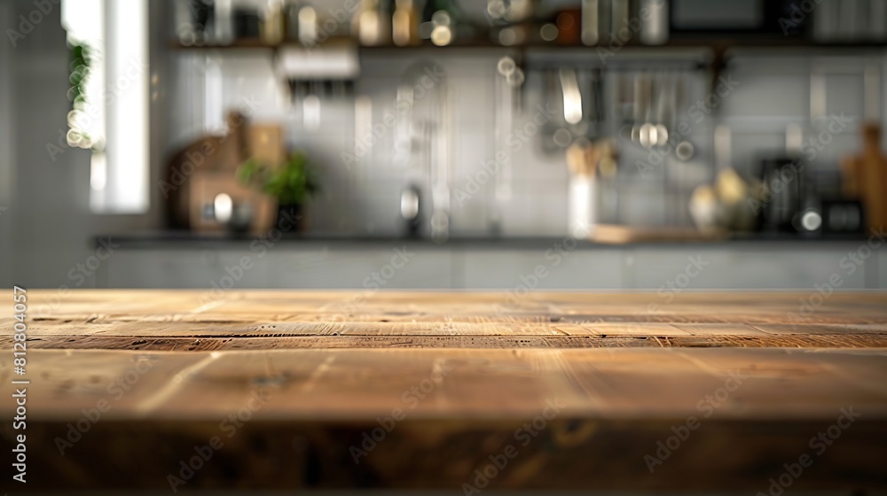 Wooden stand in the kitchen : Generative AI Wooden stand in the kitchen : Generative AI