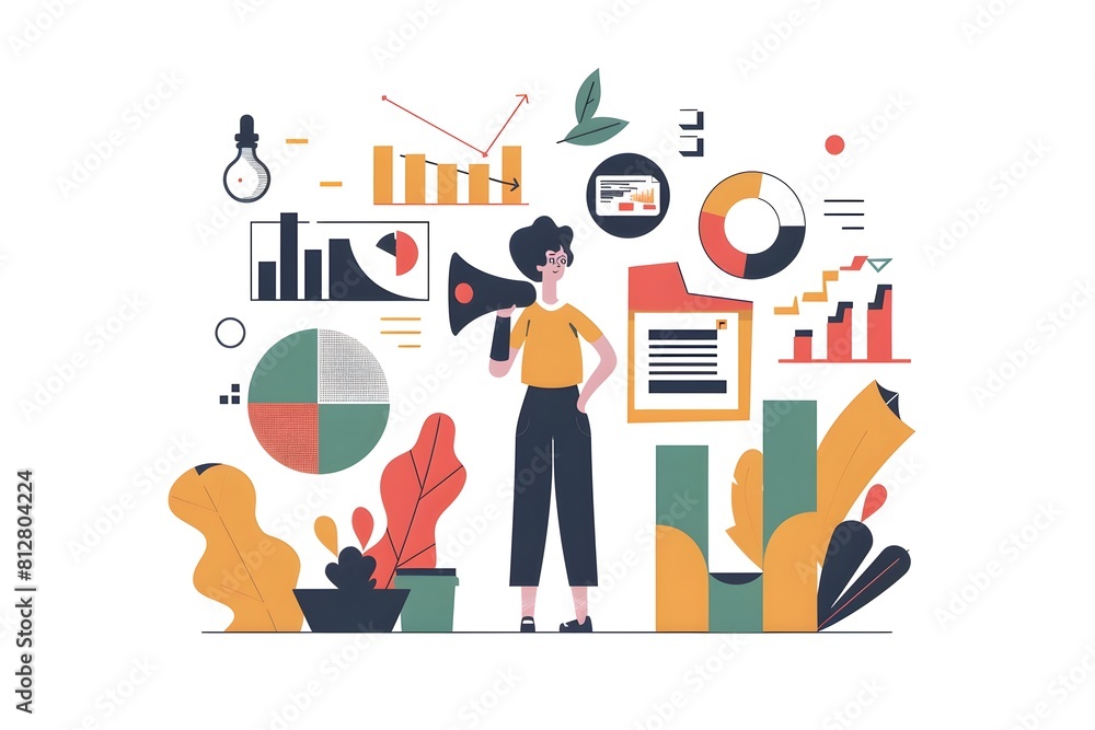 Flat Design of Business Analytics Data Visualization and Marketing Presentation Flat Design of Business Analytics Data Visualization and Marketing Presentation