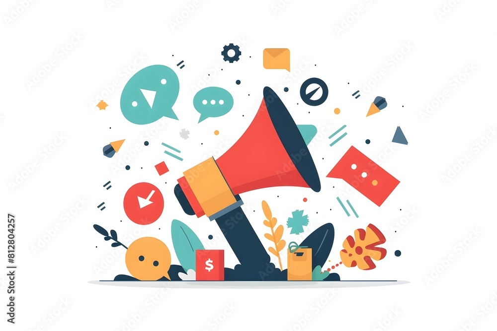 Marketing and promotion flat design with minimal and trendy graphic ...
