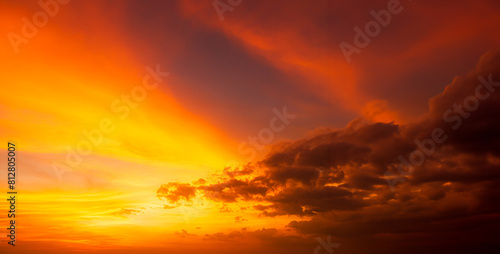 Gradient Overlay Orange Sky Evening Sunset Sunrise Pastel Soft Effect Background Pattern Abstract Texture Design Summer Nature Spring Light Beauty Template  Yellow Color Wallpaper Tropical Colorful. © wing-wing
