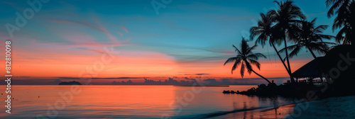 Tropical Getaway Silhouette A Serene Paradise photo