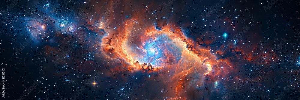 Fototapeta premium Stunning Cosmic Nebula: Awe-Inspiring View of the Universe for Adobe Stock