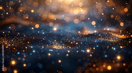 Glittering Particles Dance in Seasonal Shimmer Mesmerizing Celestial Abstract Background © prasong.