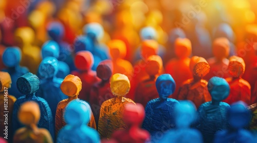A large group of colorful 3D people. photo