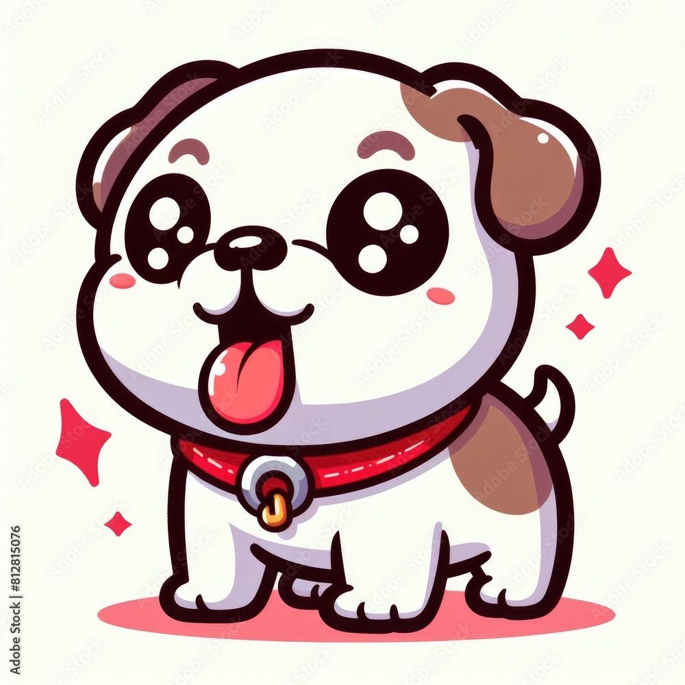 Obraz premium dog design with its tongue out attractive harmony card design illustrator.
