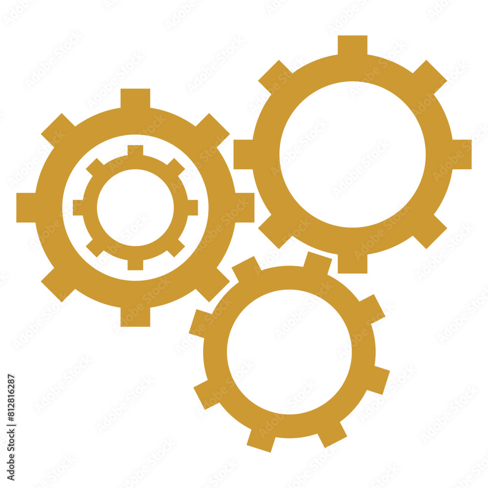 Gear icon, cog wheel, engine circle vector illustration