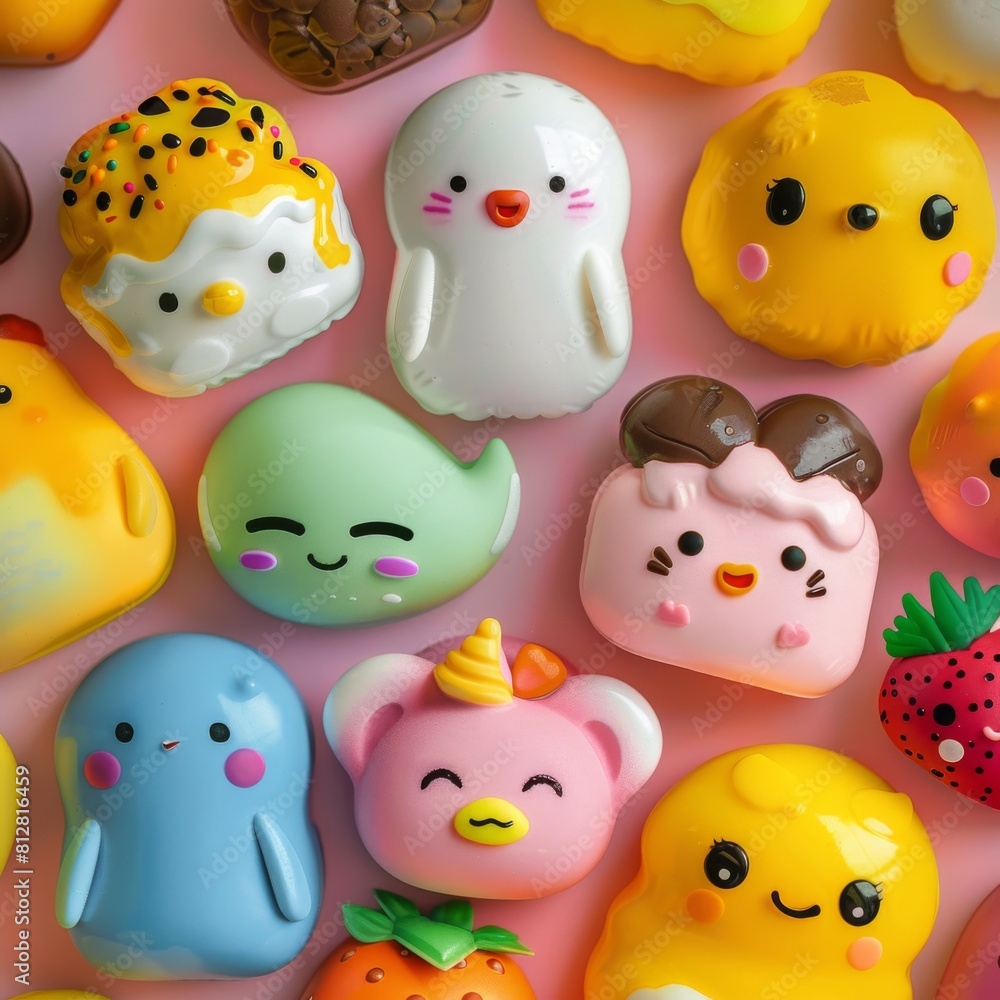 Whimsical Gathering of Kawaii Stuffed Animals Whimsical Gathering of Kawaii Stuffed Animals