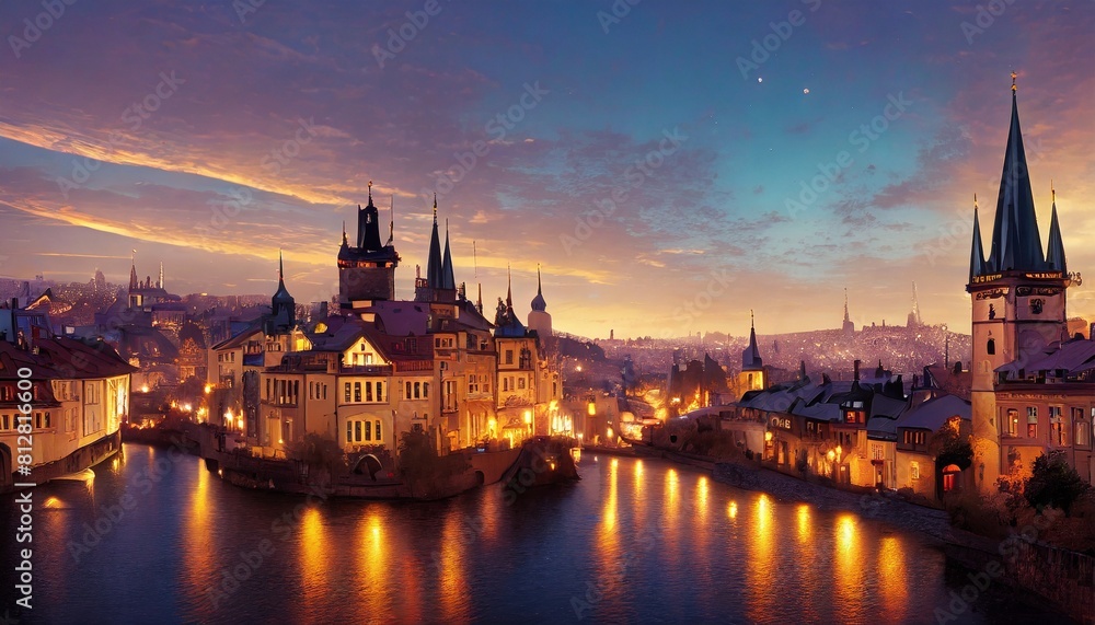 Obraz premium old town square at night