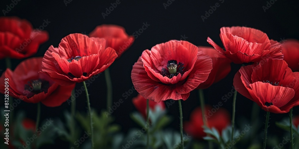 Vivid Red Poppies in a Field - Nature's Palette Vivid Red Poppies in a Field - Nature's Palette