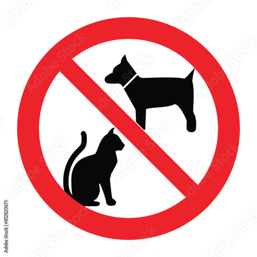 no pet. no dog or cat allowed sign. printable sticker transparent vector	image.