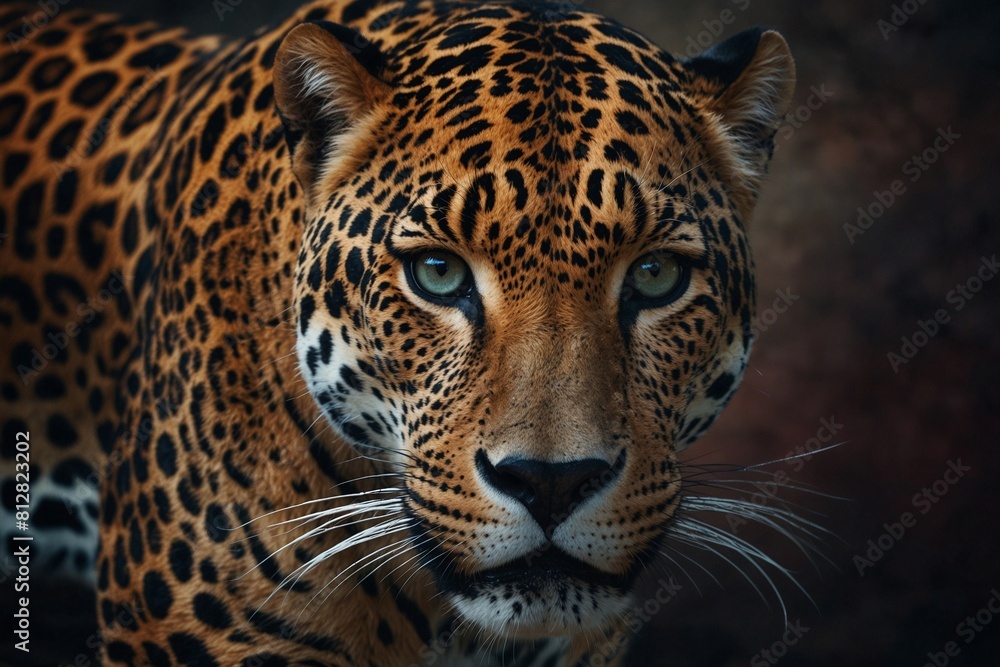 Obraz premium A jaguar is staring at the camera with its mouth open